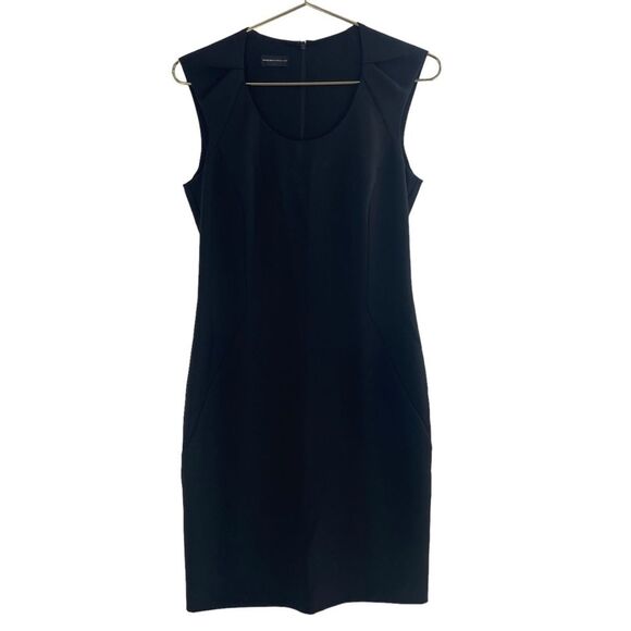 Emporio Armani Italian Sheath Dress Black Size 4 Gathered‎ Front - Picture 1 of 9